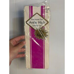 VTG Ankle High Reinforced Toe Stockings One Size Fits All Shoe 9-11 - NIP NOS